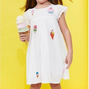 NWT! Lola + The Boys All About the Beaded Ice Cream Ruffle White Dress Size 10Y